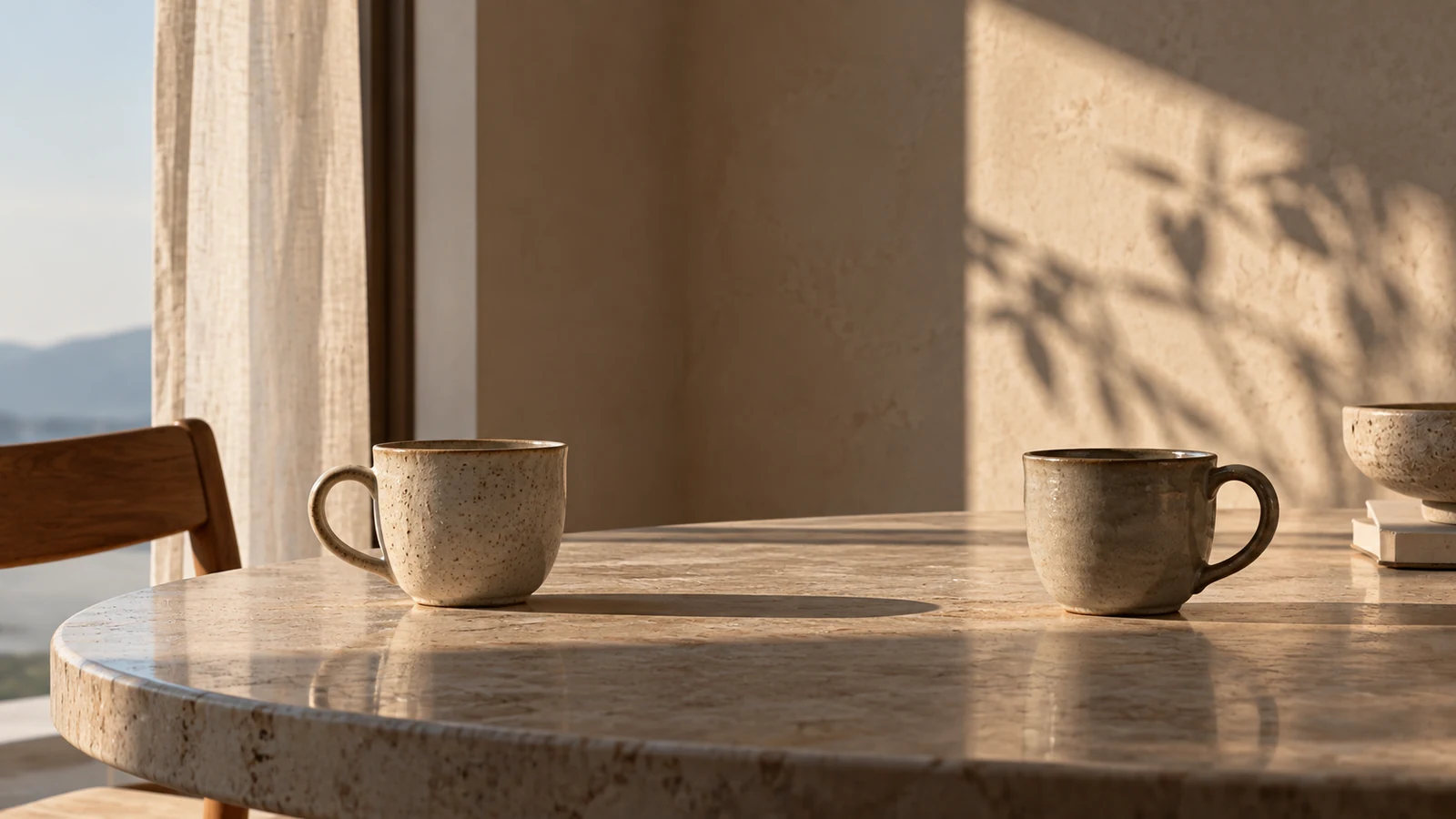 Dos tazas separadas sobre una mesa, imagen conceptual sobre conflictos repetitivos de pareja